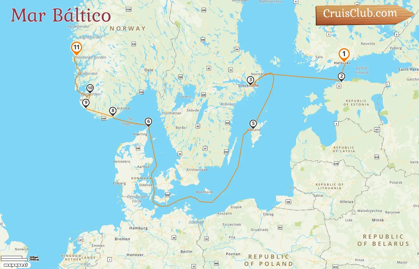 Crucero por el Mar Báltico desde Helsinki hasta las Montañas a bordo del barco Le Commandant Charcot con visitas a Finlandia, Estonia, Suecia, Dinamarca y Noruega durante 11 días