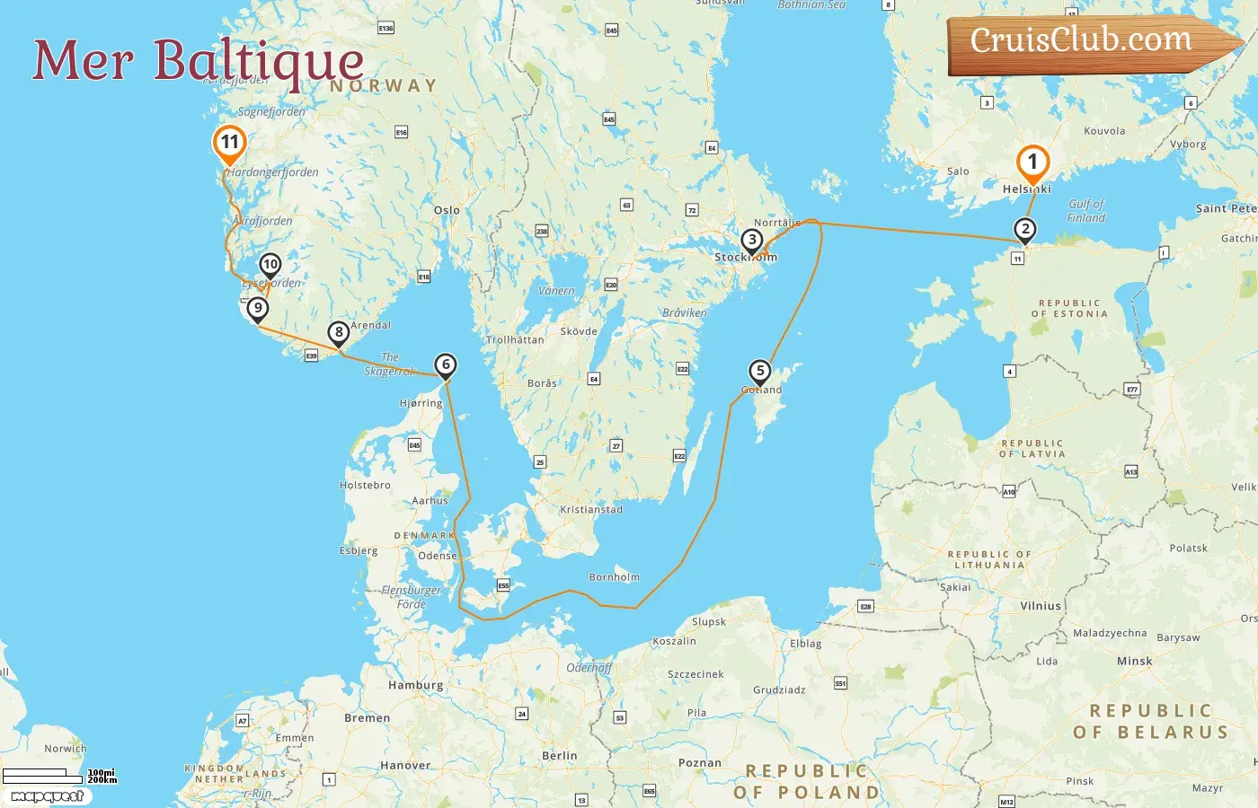 Croisière en mer Baltique de Helsinki aux Montagnes à bord du navire Le Commandant Charcot avec des visites en Finlande, Estonie, Suède, Danemark et Norvège pendant 11 jours