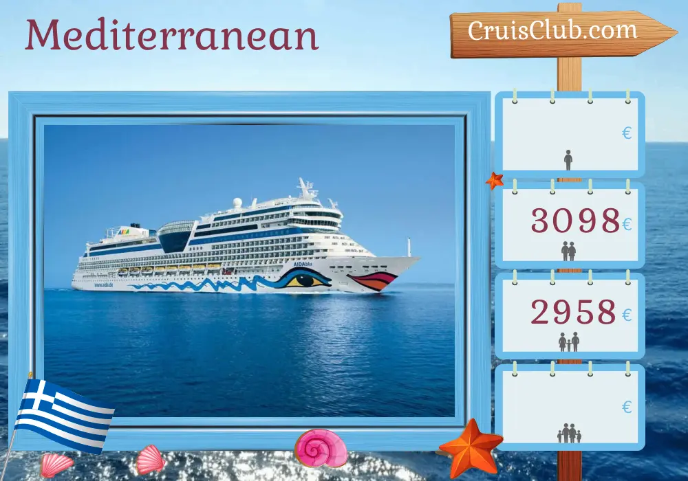 Cruise in the Mediterranean from Corfu aboard AIDAblu ship with visits to Greece and Turkey for 8 days