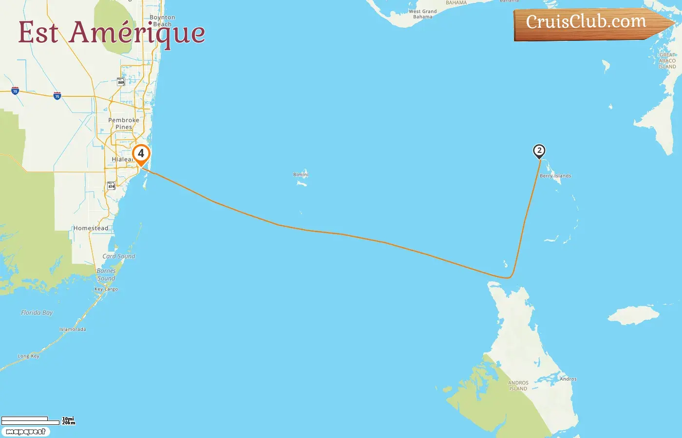Croisière dans l`Est de l`Amérique depuis Miami à bord du navire Wonder of the Seas avec des visites aux États-Unis et aux Bahamas pendant 4 jours