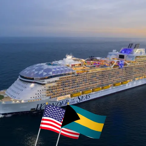 Cruise in the East America from Miami aboard Wonder of the Seas ship with visits to USA and Bahamas for 4 days