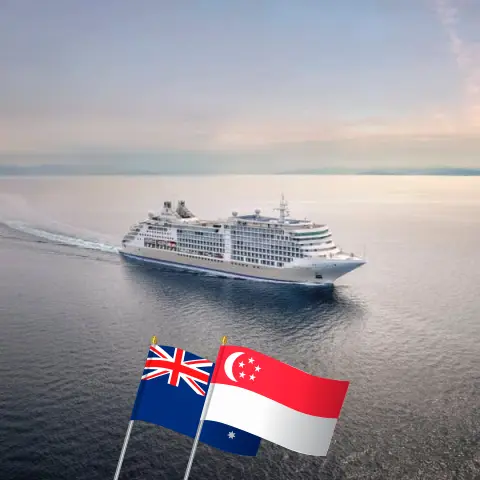 Cruise in the Australia from Fremantle / Perth to Singapore aboard Silver Dawn ship with visits to Australia, Indonesia, and Singapore for 17 days