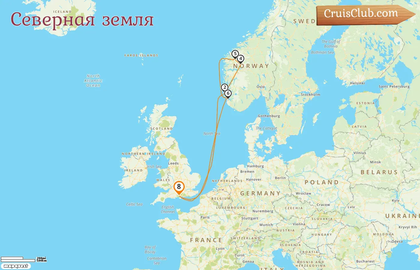 Круиз в Северные земли от Саутгемптона на борту судна Sky Princess с посещением Норвегии на 8 дней