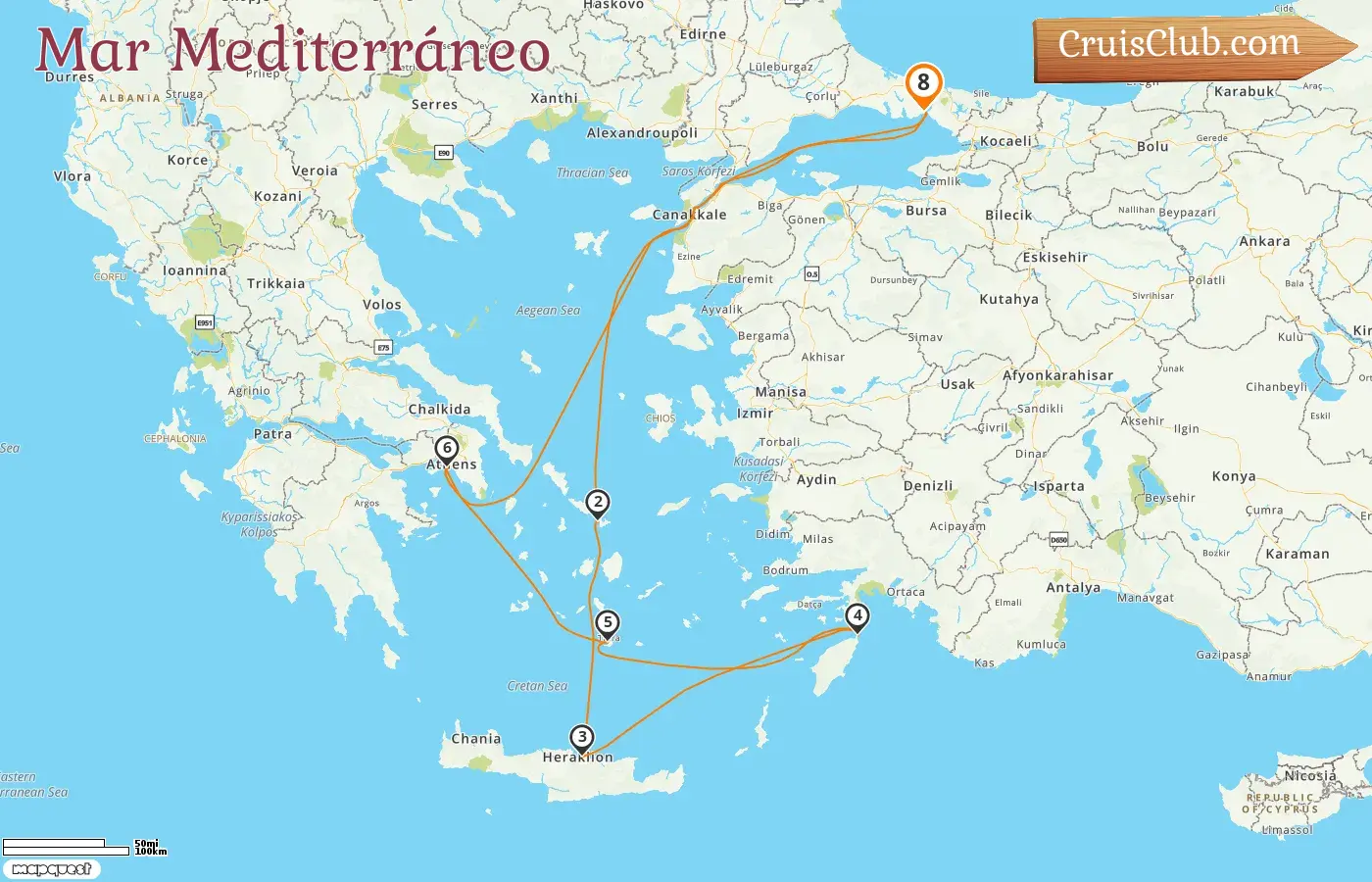Crucero en el Mediterráneo desde Estambul a bordo del barco Costa Fortuna con visitas a Turquía y Grecia durante 8 días