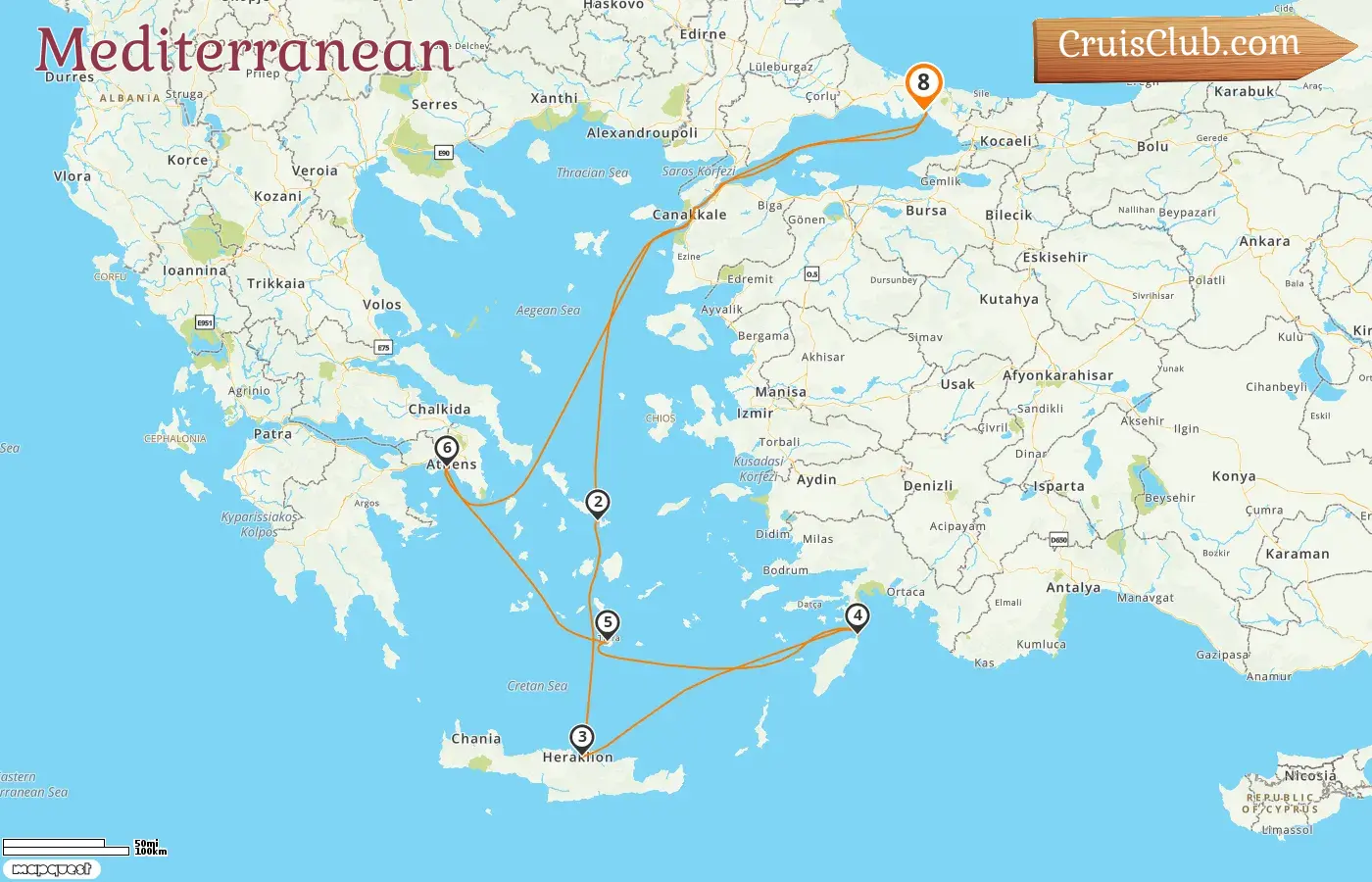Cruise in the Mediterranean from Istanbul aboard Costa Fortuna ship with visits to Turkey and Greece for 8 days