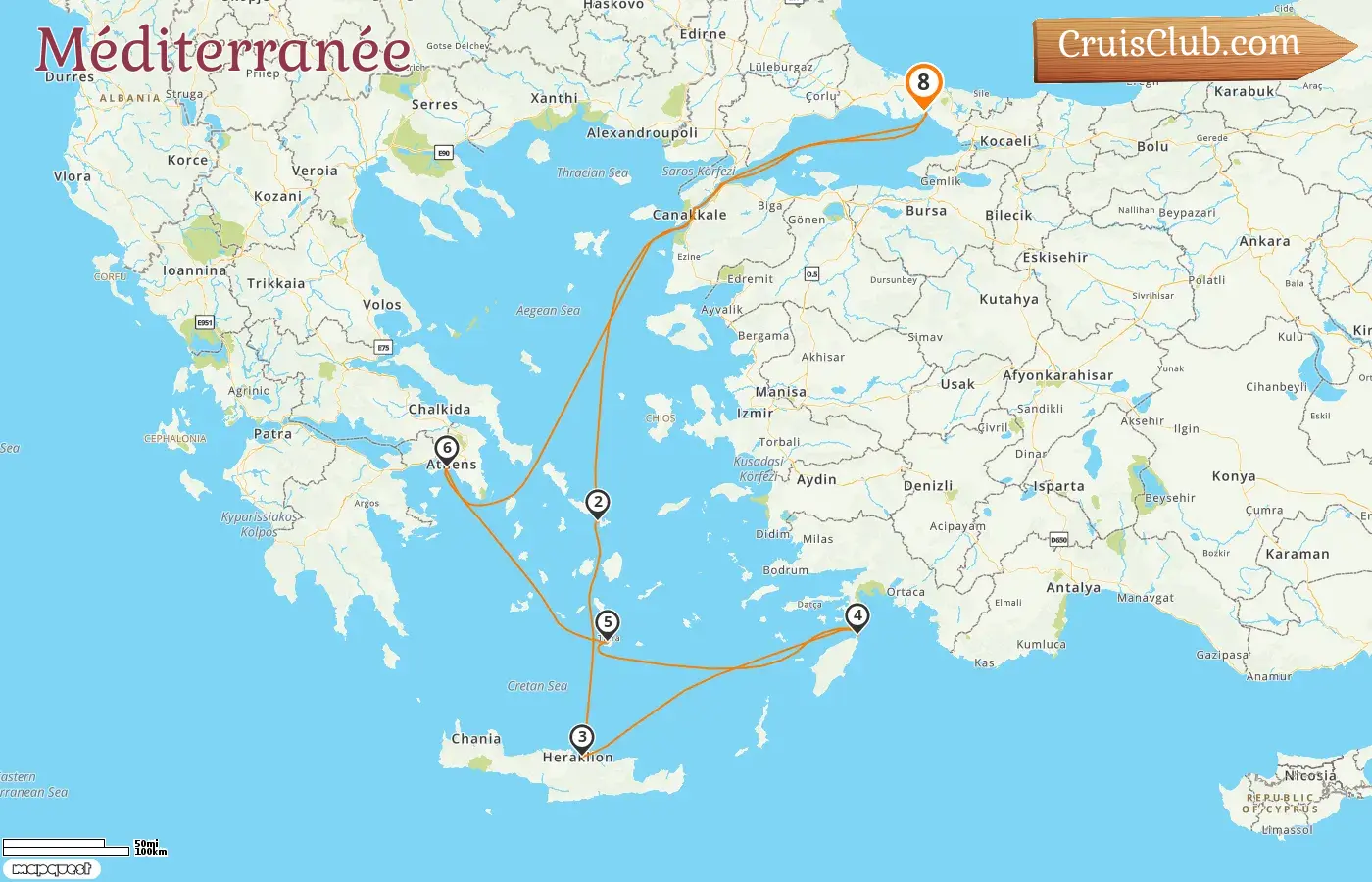 Croisière en Méditerranée au départ d`Istanbul à bord du navire Costa Fortuna avec des visites en Turquie et en Grèce pendant 8 jours