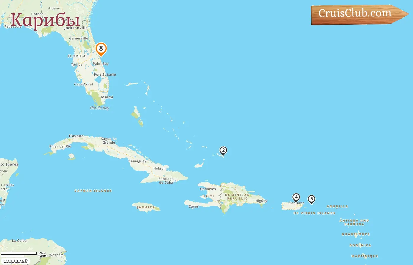 Круиз по Карибскому морю из Порт-Канаверал / Орландо на борту судна Carnival Venezia с посещением США и Пуэрто-Рико на 8 дней