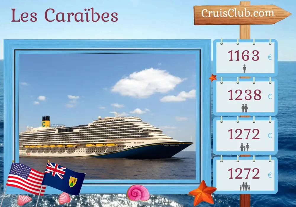 Croisière dans les Caraïbes au départ de Port Canaveral / Orlando à bord du navire Carnival Venezia avec des escales aux États-Unis et à Porto Rico pendant 8 jours