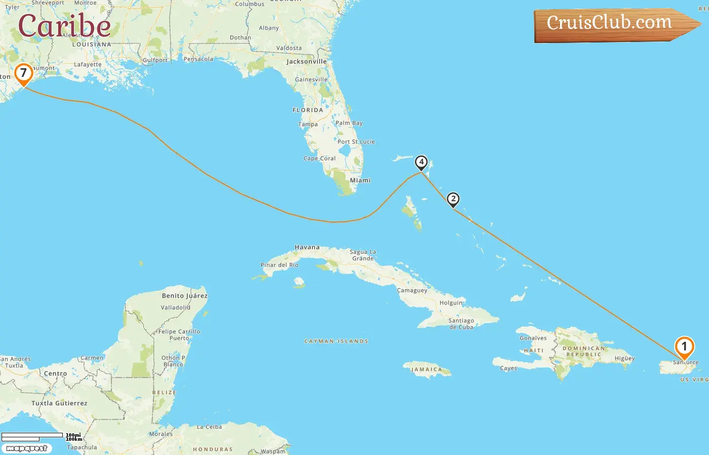 Crucero en el Caribe de Saint John a Galveston a bordo del barco Disney Magic con visitas a Puerto Rico, Bahamas y EE. UU. durante 7 días