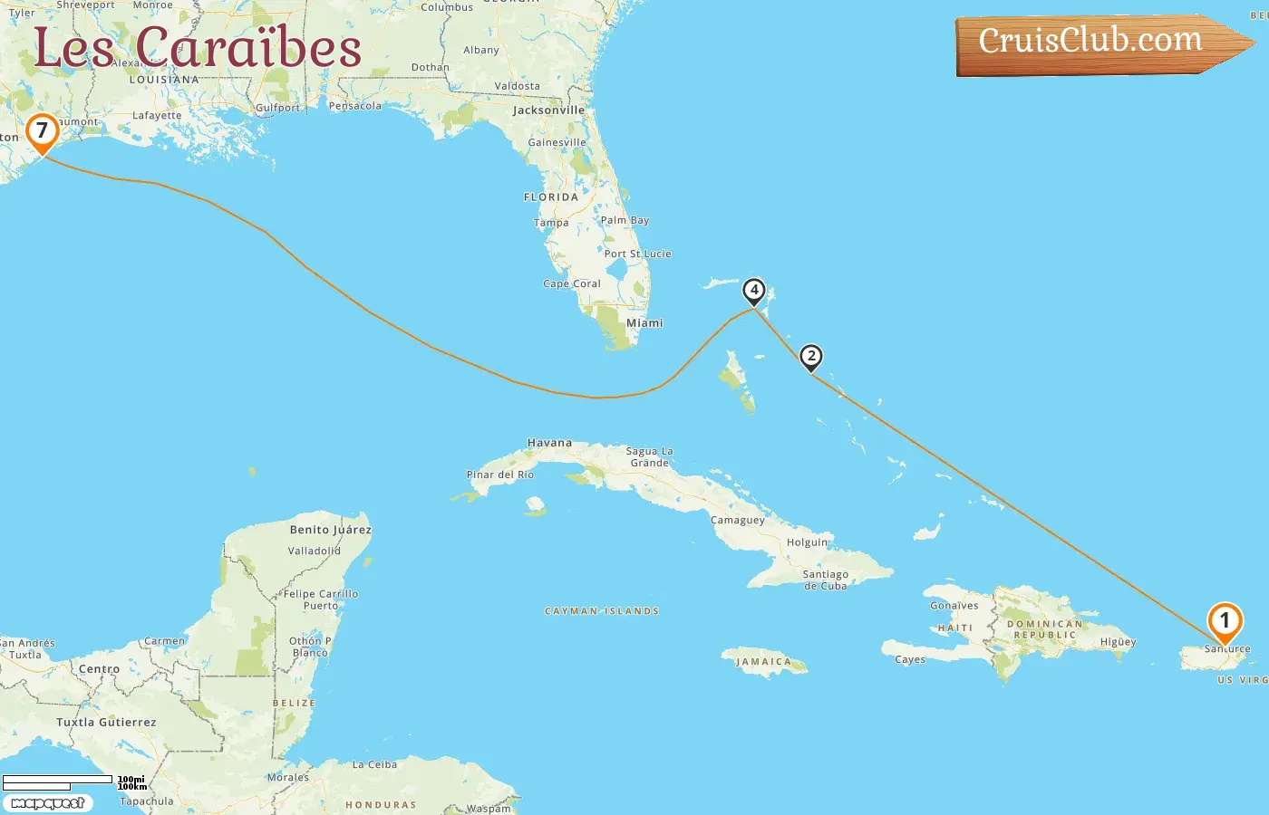 Croisière dans les Caraïbes de Saint John à Galveston à bord du navire Disney Magic avec des visites à Puerto Rico, aux Bahamas et aux États-Unis pendant 7 jours