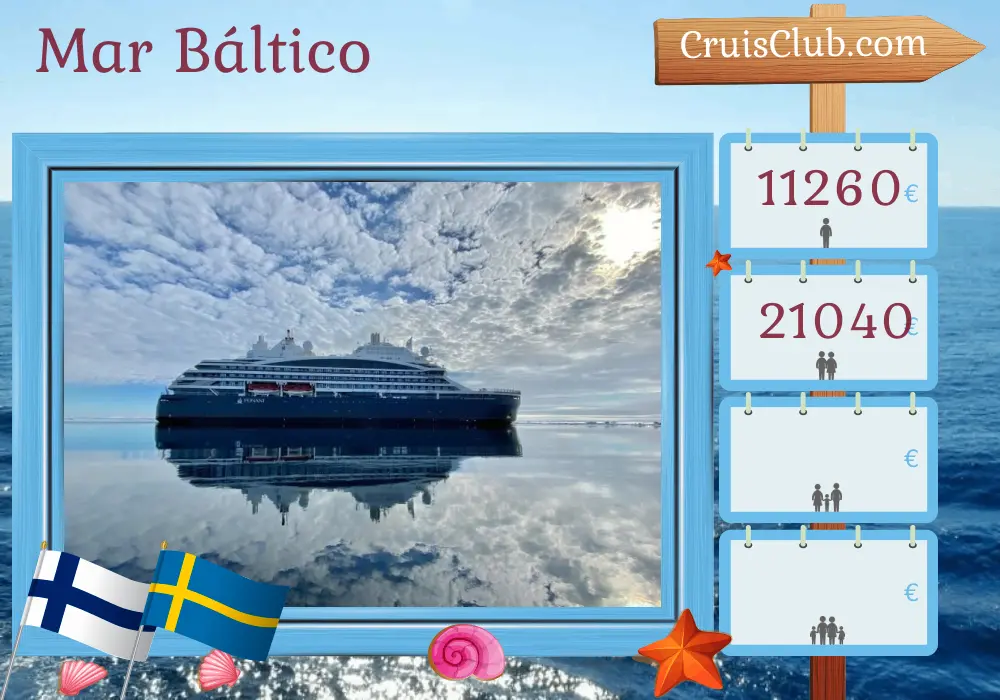 Cruzeiro no Mar Báltico de Kemi a Helsínquia a bordo do navio Le Commandant Charcot com visitas à Finlândia e Suécia por 9 dias