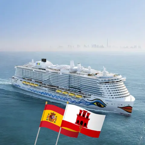 Cruise in the Mediterranean from Palma aboard AIDAcosma ship with visits to Spain and Gibraltar for 8 days