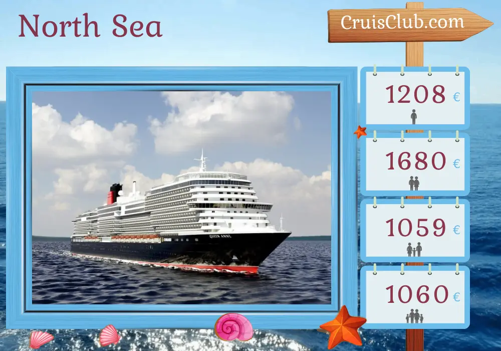 Cruise in the North Sea from Southampton aboard Queen Anne ship with visits to for 5 days