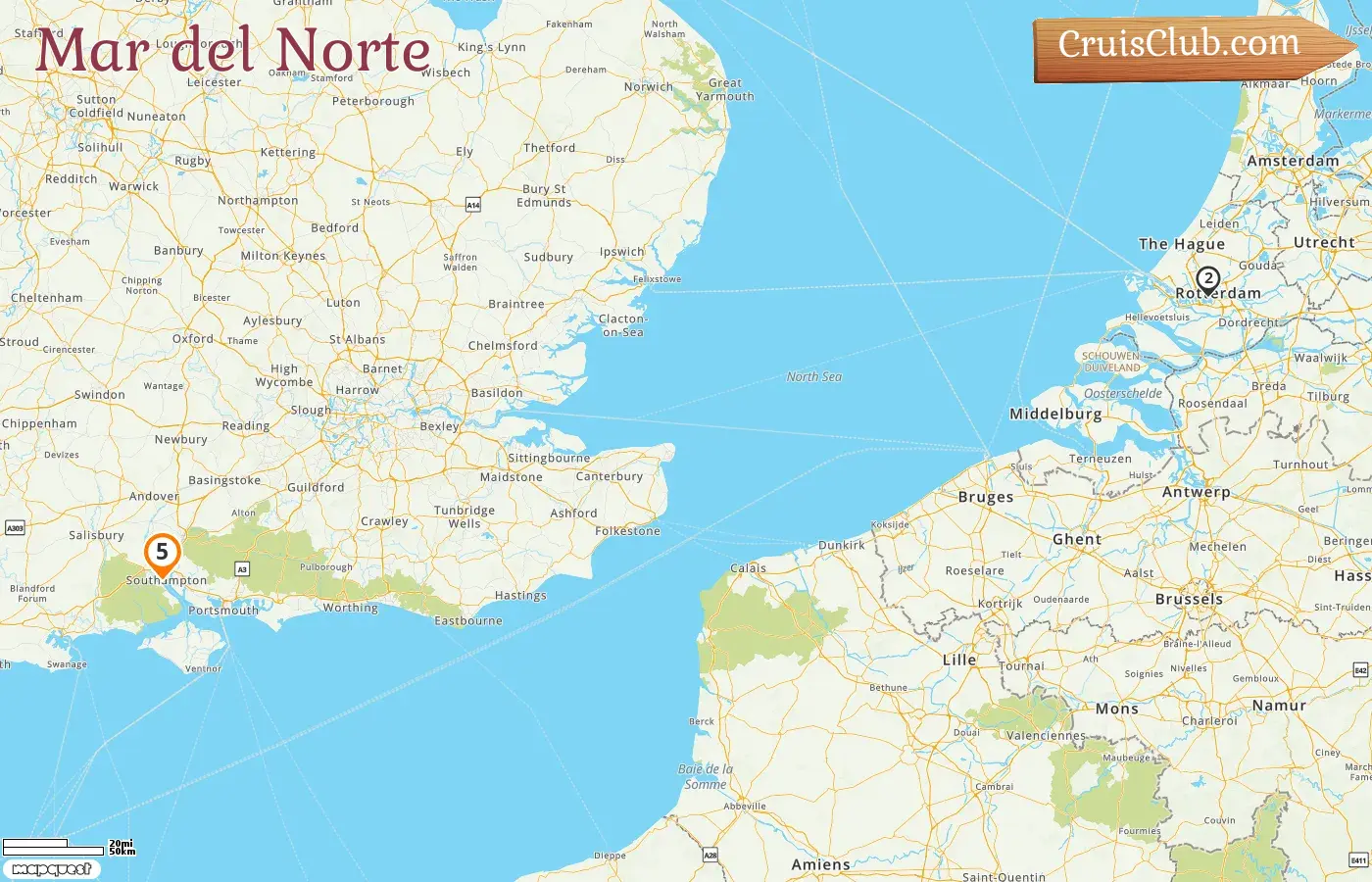 Crucero en el Mar del Norte desde Southampton a bordo del barco Queen Anne con visitas a ___ por 5 días