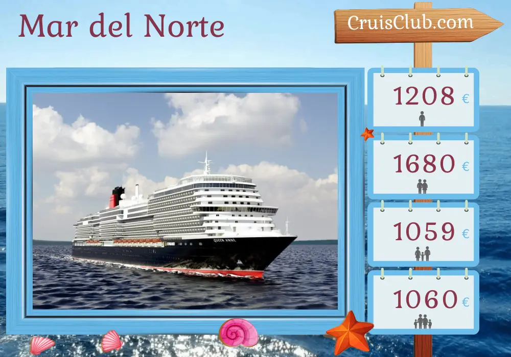 Crucero en el Mar del Norte desde Southampton a bordo del barco Queen Anne con visitas a ___ por 5 días