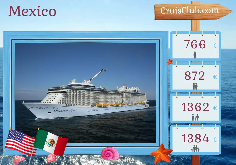 Cruise in the Mexico from Los Angeles aboard Quantum of the Seas ship with visits to USA and Mexico for 7 days