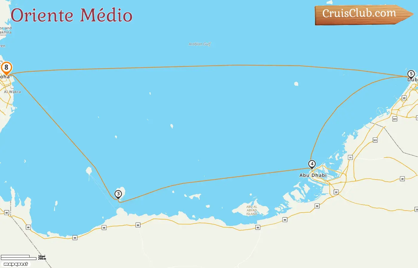 Cruzeiro no Oriente Médio saindo de Doha a bordo do navio Mein Schiff 5 com visitas ao Catar e aos Emirados Árabes Unidos por 8 dias