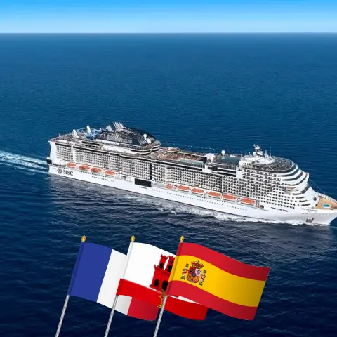 Cruise in the Western Europe from Southampton aboard MSC Virtuosa ship with visits to France, Gibraltar, and Spain for 10 days