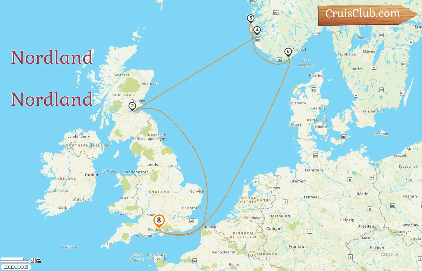 Cruzeiro no Norte a partir de Southampton a bordo do navio MSC Virtuosa com visitas à Noruega por 8 dias