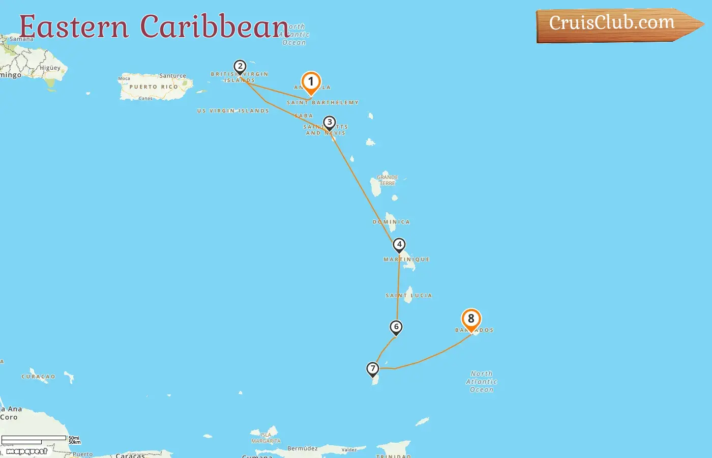 Kreuzfahrt in der östlichen Karibik von St. Maarten nach Bridgetown an Bord des Schiffes Seabourn Ovation mit Stopps in den Britischen Jungferninseln, Saint Kitts und Nevis, Martinique, St. Vincent und den Grenadinen, Grenada und Barbados für 8 Tage