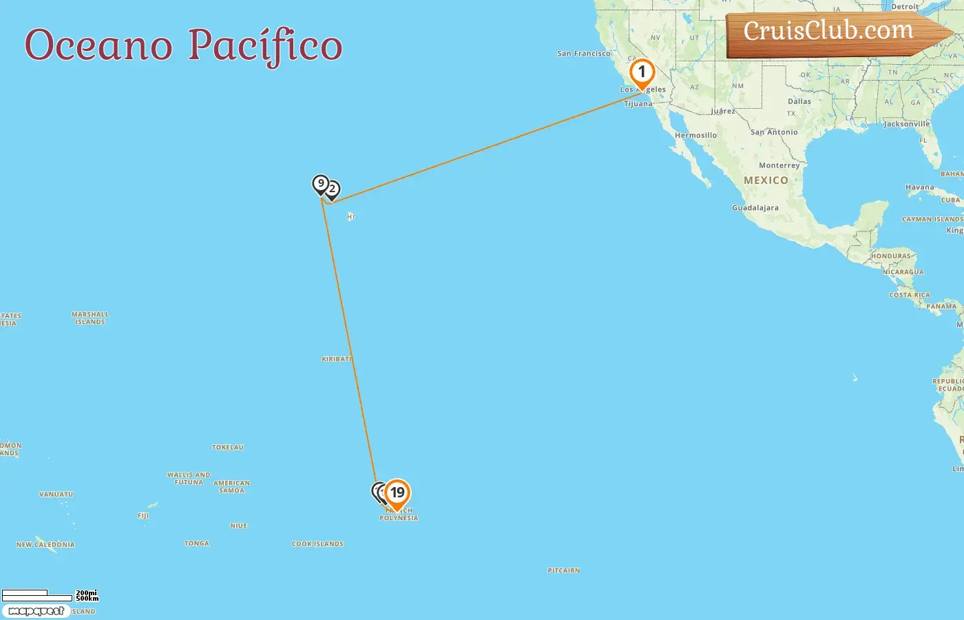 Cruzeiro no Sul do Pacífico de Long Beach para Papeete a bordo do navio Seabourn Sojourn com visitas aos EUA e Polinésia Francesa por 19 dias