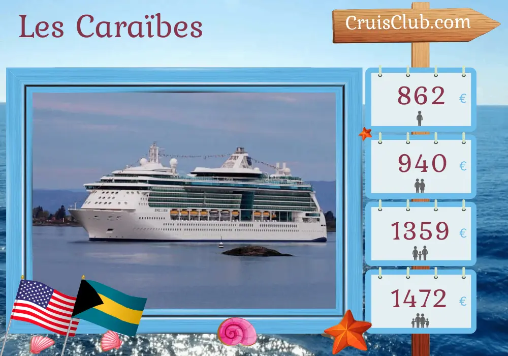Croisière dans les Caraïbes au départ de Fort Lauderdale à bord du navire Jewel of the Seas avec des escales aux États-Unis et aux Bahamas pendant 4 jours
