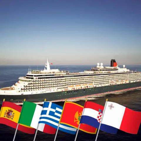 Croisière en Méditerranée de Barcelone à Civitavecchia à bord du navire Queen Victoria avec des visites en Espagne, en Italie, en Grèce, au Monténégro, en Croatie et à Malte pendant 15 jours