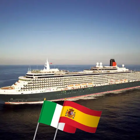 Cruise in the Mediterranean from Civitavecchia to Southampton aboard Queen Victoria ship with visits to Italy and Spain for 12 days