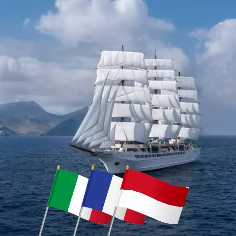 Cruise in the Mediterranean from Naples to Nice aboard Sea Cloud Spirit ship with visits to Italy, France, and Monaco for 8 days