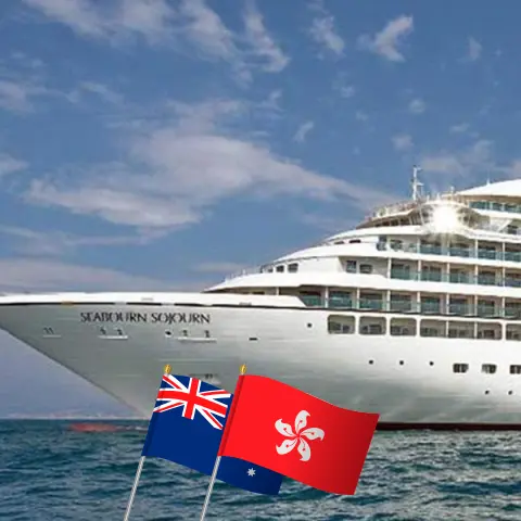 Cruise in the Australia from Sydney to Hong Kong aboard Seabourn Sojourn ship with visits to Australia, Indonesia, Philippines, and Hong Kong for 40 days