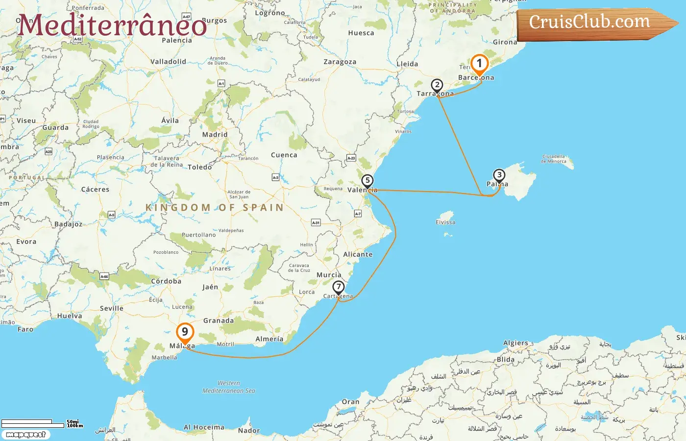 Cruzeiro no Mediterrâneo de Barcelona para Málaga a bordo do navio Sea Cloud II com visitas à Espanha por 9 dias