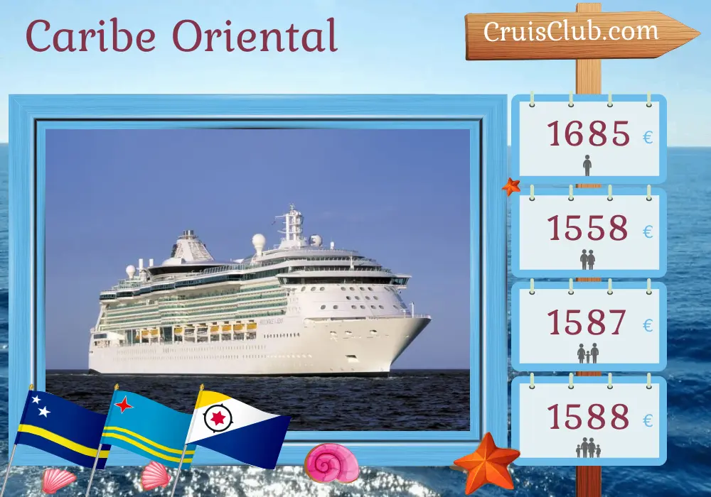 Crucero por el Caribe Oriental desde Saint John a bordo del barco Brilliance of the Seas con visitas a Puerto Rico, Curazao y Aruba durante 8 días