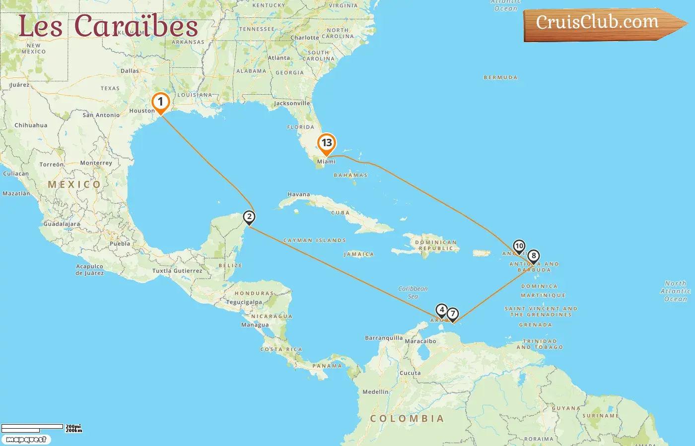 Croisière dans les Caraïbes de Galveston à Fort Lauderdale à bord du navire Regal Princess avec des visites aux États-Unis, au Mexique, à Aruba et à Curaçao pendant 13 jours
