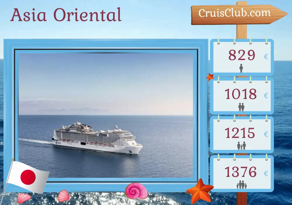 Crucero por el Este de Asia desde Naha a bordo del barco MSC Bellissima con visitas a Japón y Taiwán durante 5 días