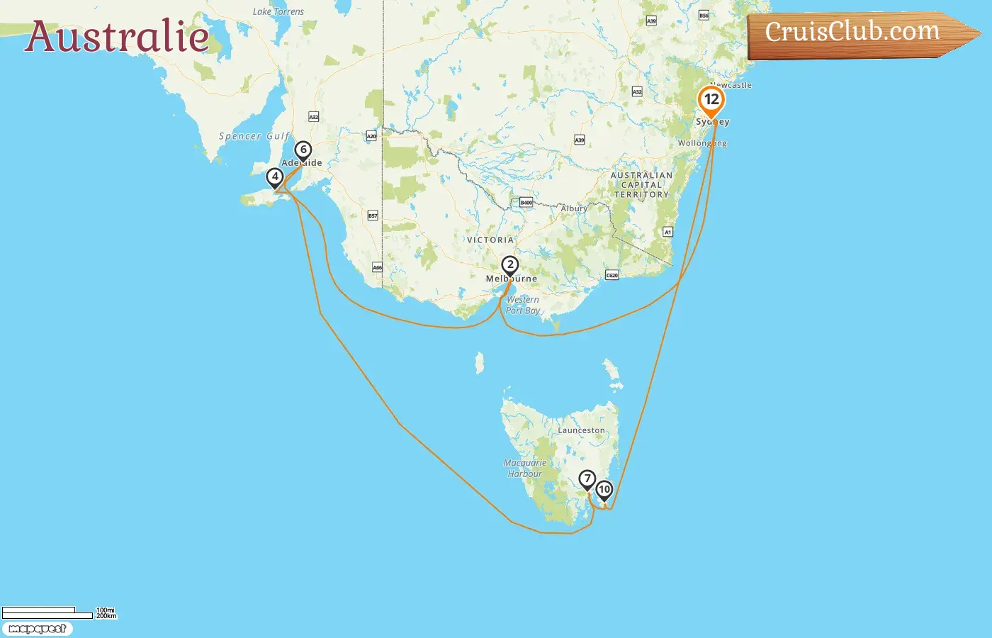 Croisière en Australie au départ de Sydney à bord du bateau Grand Princess avec des escales en Australie pendant 12 jours