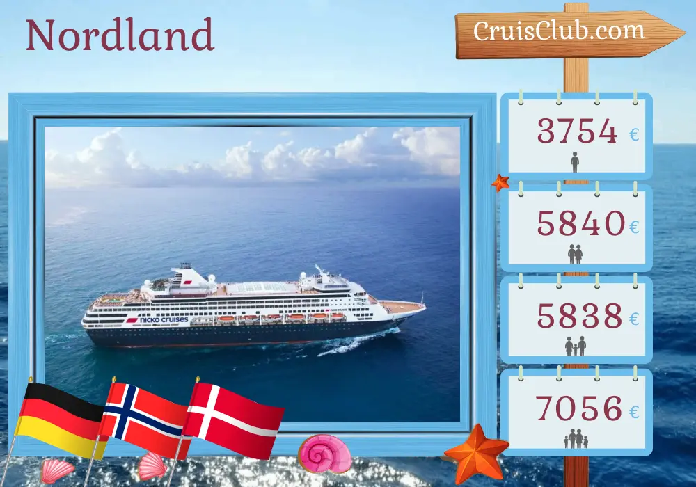 Croisière dans le Nordland de Hambourg à Kiel à bord du navire Vasco da Gama avec des visites en Allemagne, en Norvège et au Danemark pendant 16 jours