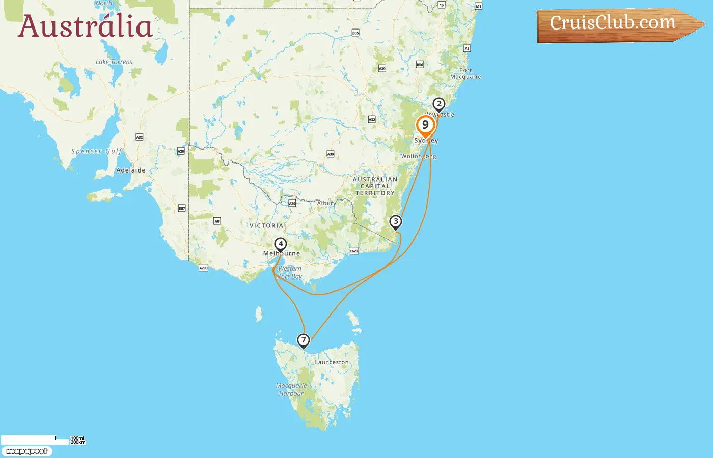 Cruzeiro na Austrália saindo de Sydney a bordo do navio Norwegian Spirit com visitas à Austrália por 9 dias